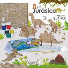 Cargar imagen en el visor de la galería, Kit Jurásico: dinosaurios en madera para armar