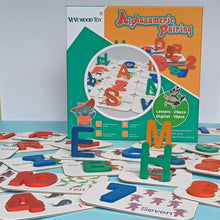 Cargar imagen en el visor de la galería, Juguete Montessori de 36 cartas y bloques de madera coloridos, contiene alfabeto de la a a la z y del número 1 al 10