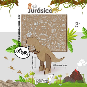 Dinosaurio T-Rex para armar de 5 piezas en mdf. (Madera de 2.5 mm)